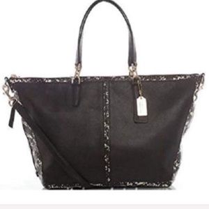 Coach | bleaker cooper Satchel 2 tone python embossed leather